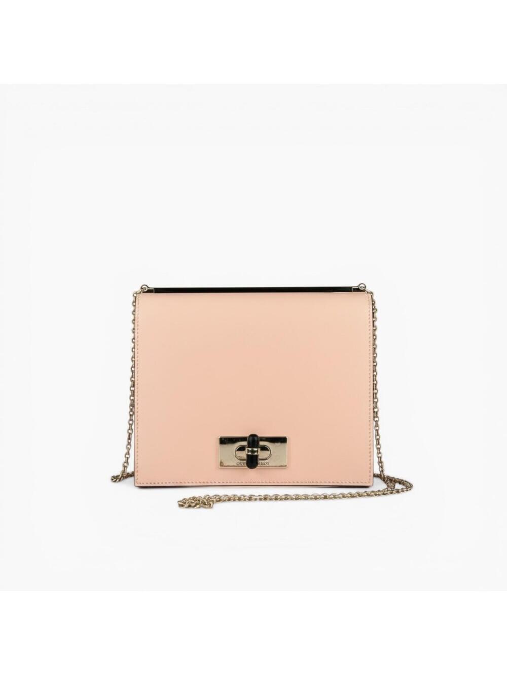Giorgio Armani Blush Leather Frame Chain Shoulder Crossbody Bag New